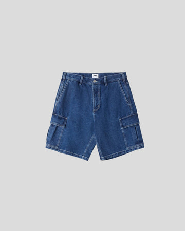 Obey || Bigwig Baggy Denim Cargo Short - Stone Wash Indigo Obey