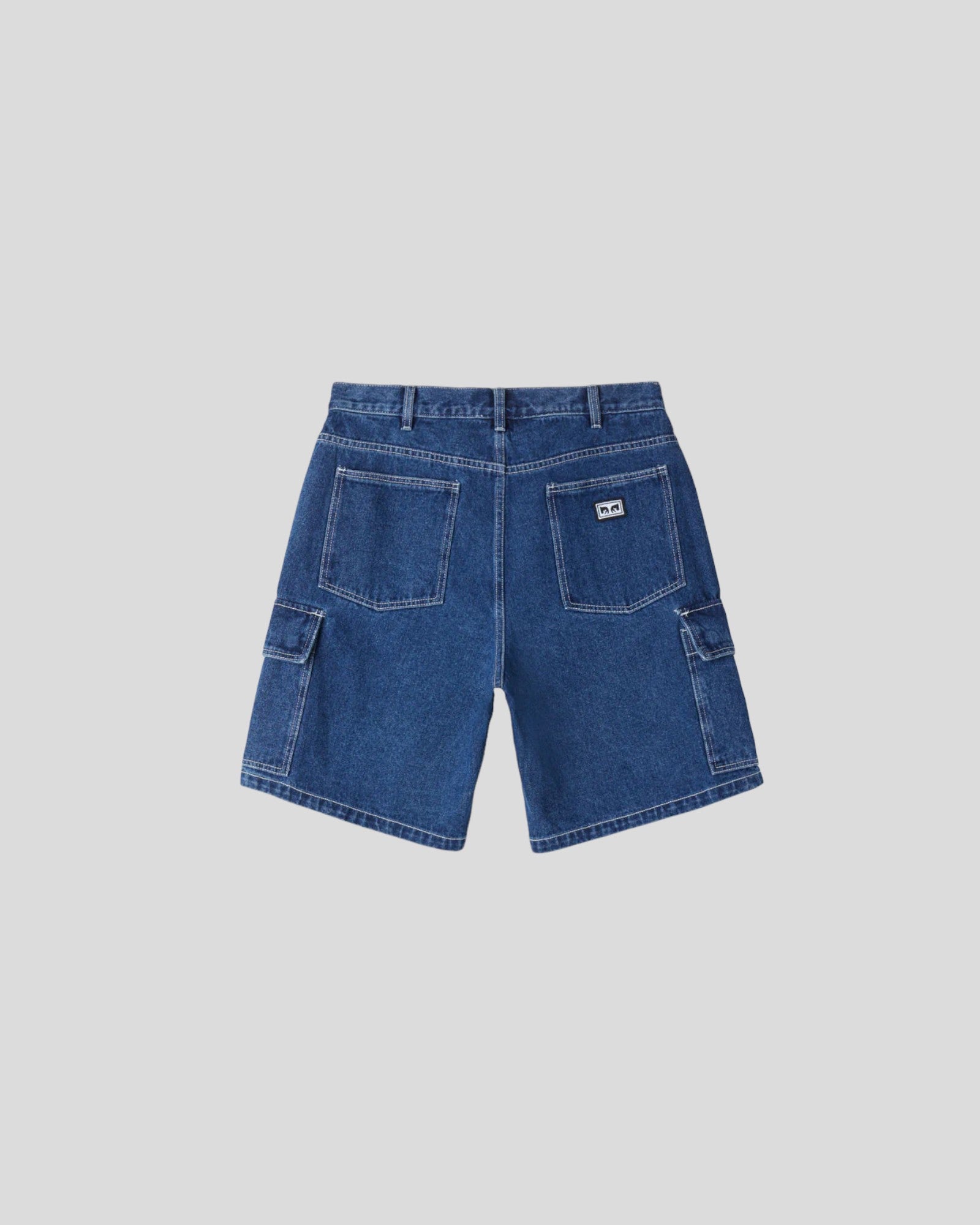 Obey || Bigwig Baggy Denim Cargo Short - Stone Wash Indigo Obey