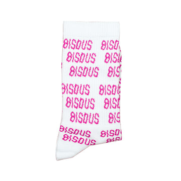 Bisous Skateboards || Socks All Over - White/Pink Bisous Skateboards