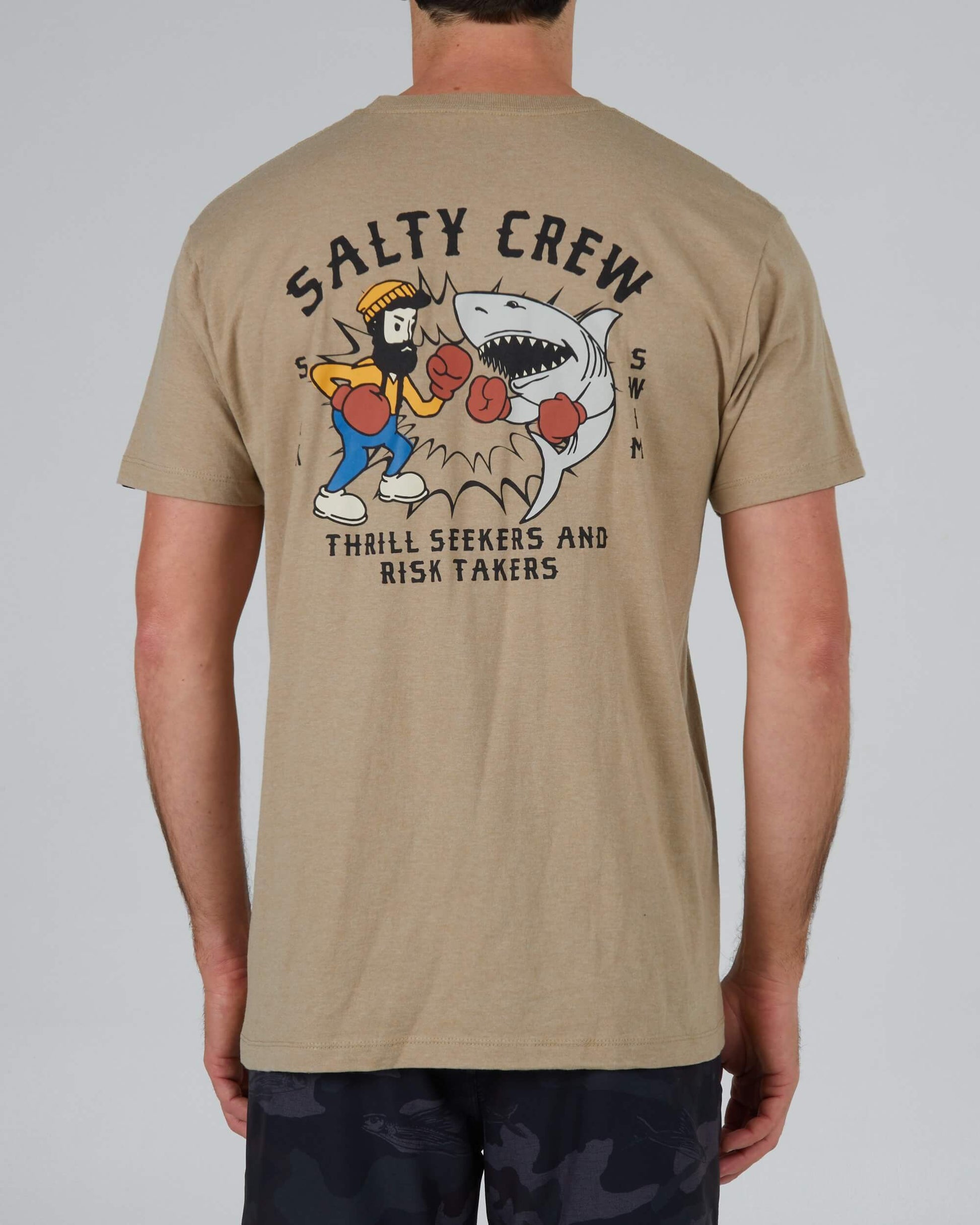 Salty Crew || Fish Fight Standard T-Shirt - Khaki Heather Salty Crew