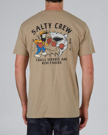 Salty Crew || Fish Fight Standard T-Shirt - Khaki Heather Salty Crew