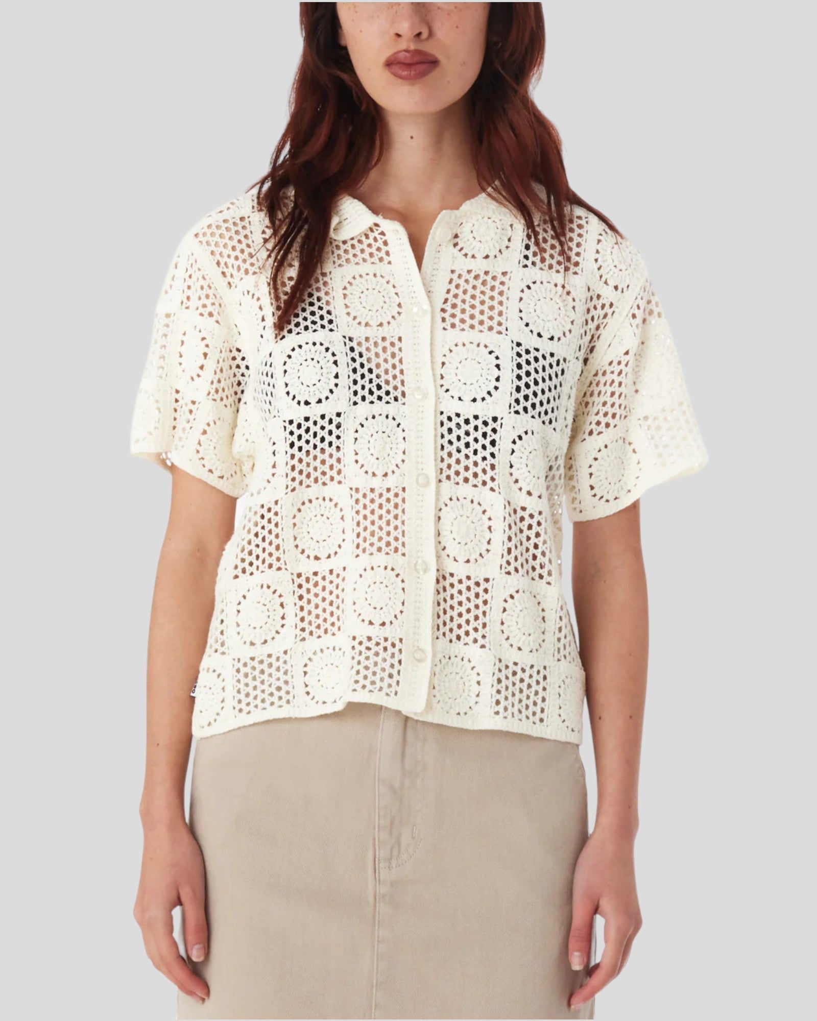 Obey || Agatha Crochet Knit Sweater - Unbleached Obey