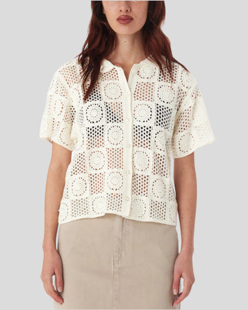 Obey || Agatha Crochet Knit Sweater - Unbleached Obey