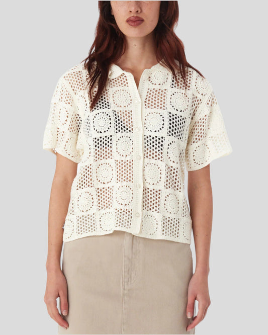 Obey || Agatha Crochet Knit Sweater - Unbleached Obey