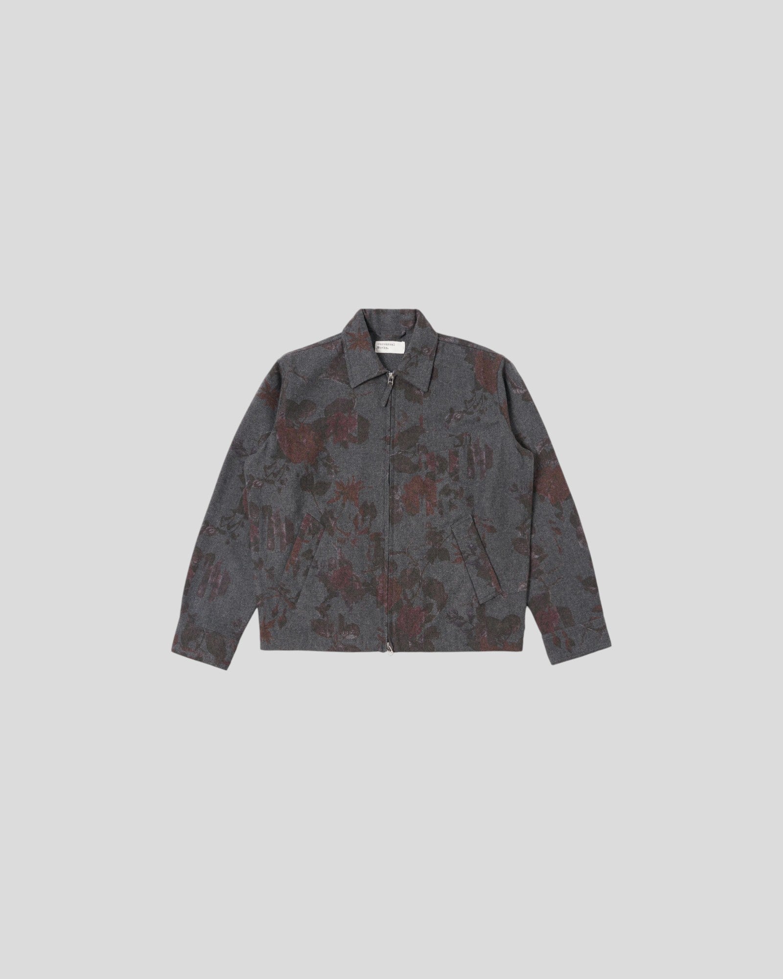 Universal Works ||  Windcheater Printed Flannel - Mid Grey Universal Works