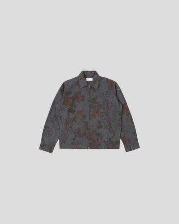 Universal Works ||  Windcheater Printed Flannel - Mid Grey Universal Works