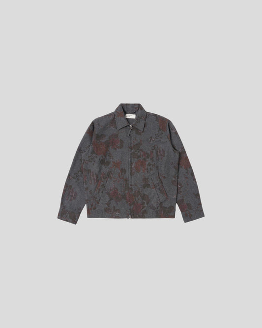 Universal Works ||  Windcheater Printed Flannel - Mid Grey Universal Works