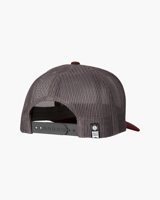 SALTY CREW || Topstitch Retro Trucker || Black/Burgundy Salty Crew