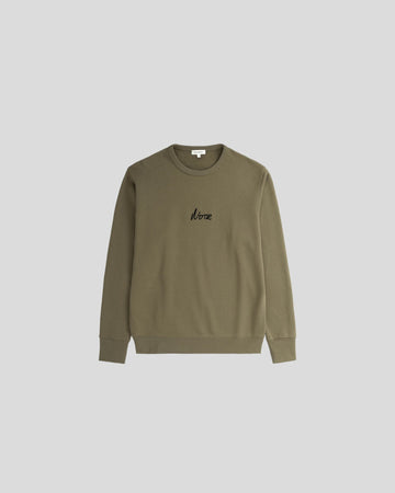 Norse Projects || Arne Relaxed Organic Chain Stitch Sweatshirt - Sediment Green Norse Projects
