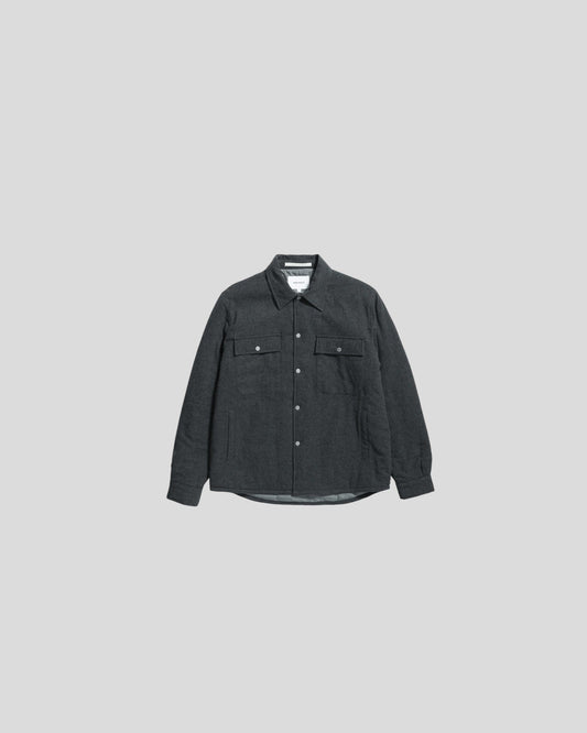 Norse Projects || Hjalmer Insulated Wool Overshirt - Charcoal Melange Norse Projects