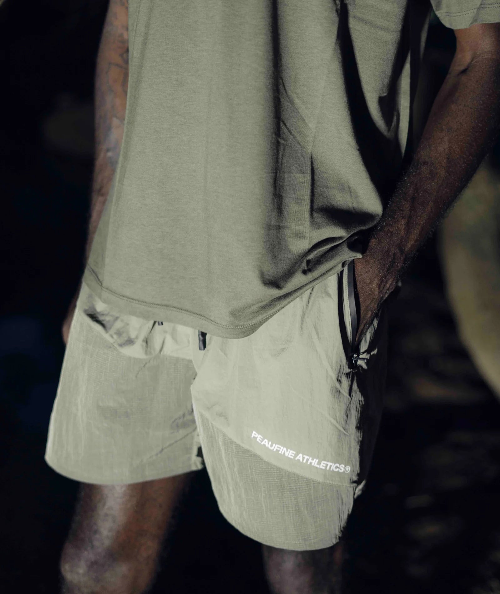 Peaufine || Patchwork Training Short V2 - Kaki Peaufine