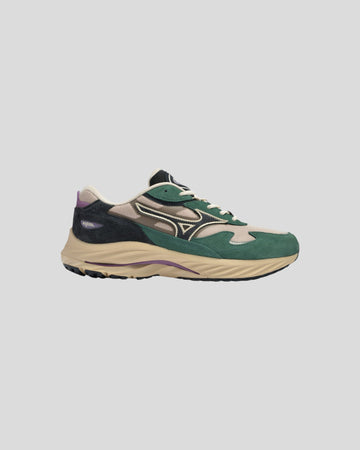 Mizuno || Wave Rider B - Green/purple/Cream Mizuno