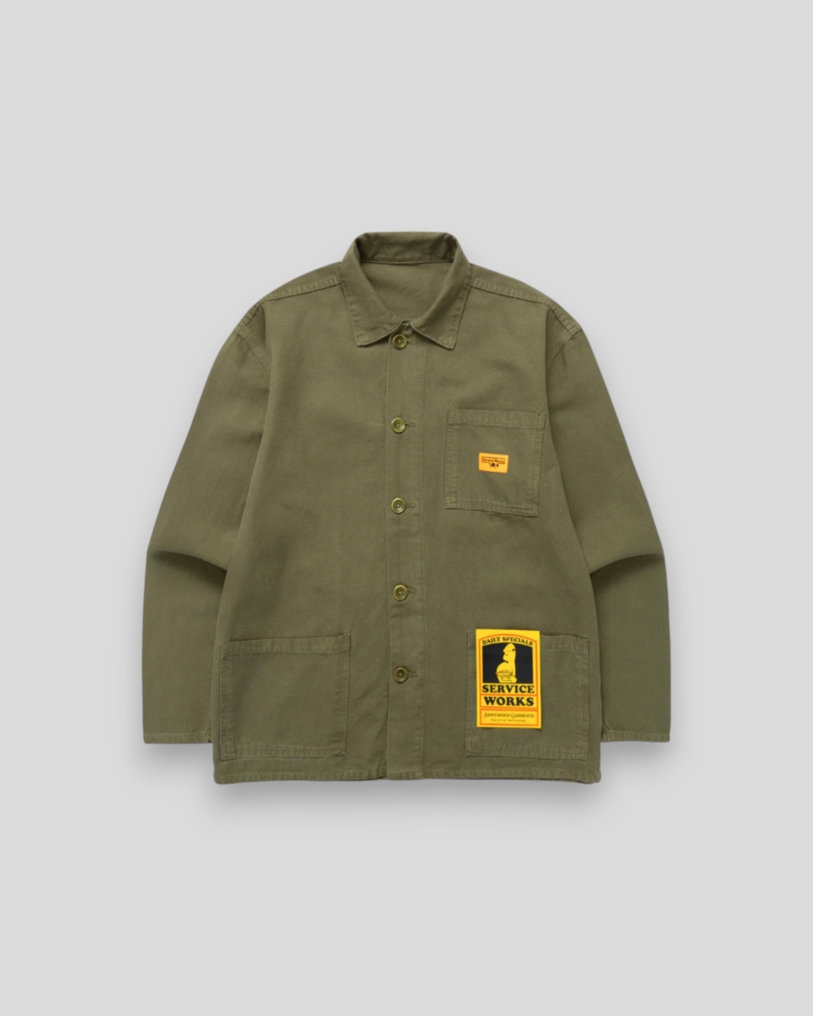 Service Works || Canvas Chore Shirt - Olive - M’ Service Works