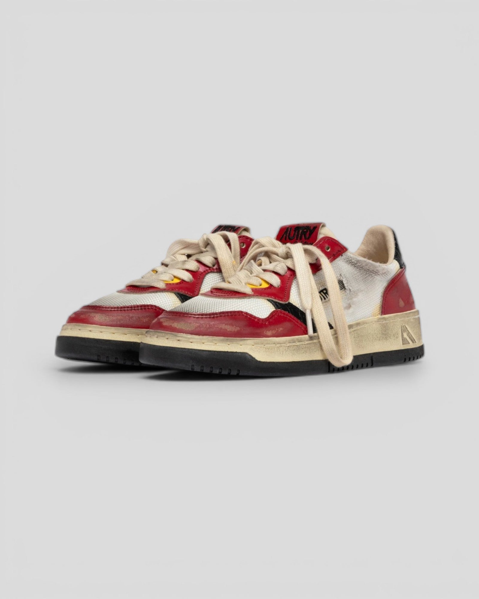 Autry || Medalist KH02 Super Vintage -  Cuir Rouge et Mesh Blanc Autry
