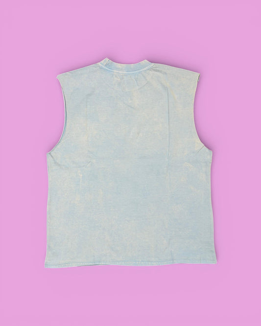 Bisous Bisous || Tank Top Model - Washed Blue - M' Bisous Skateboards
