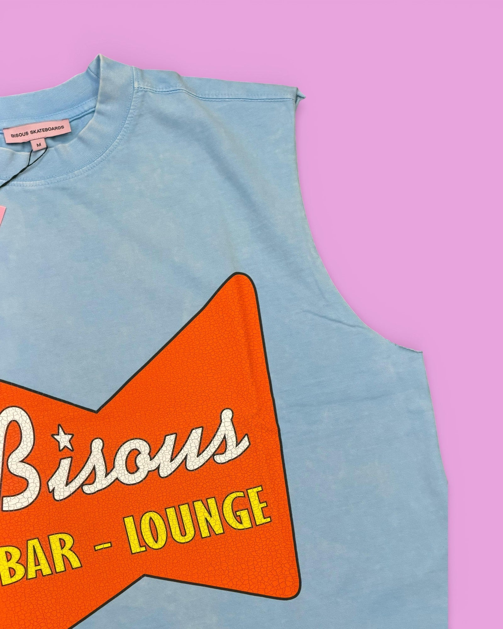 Bisous Bisous || Tank Top Model - Washed Blue - M' Bisous Skateboards