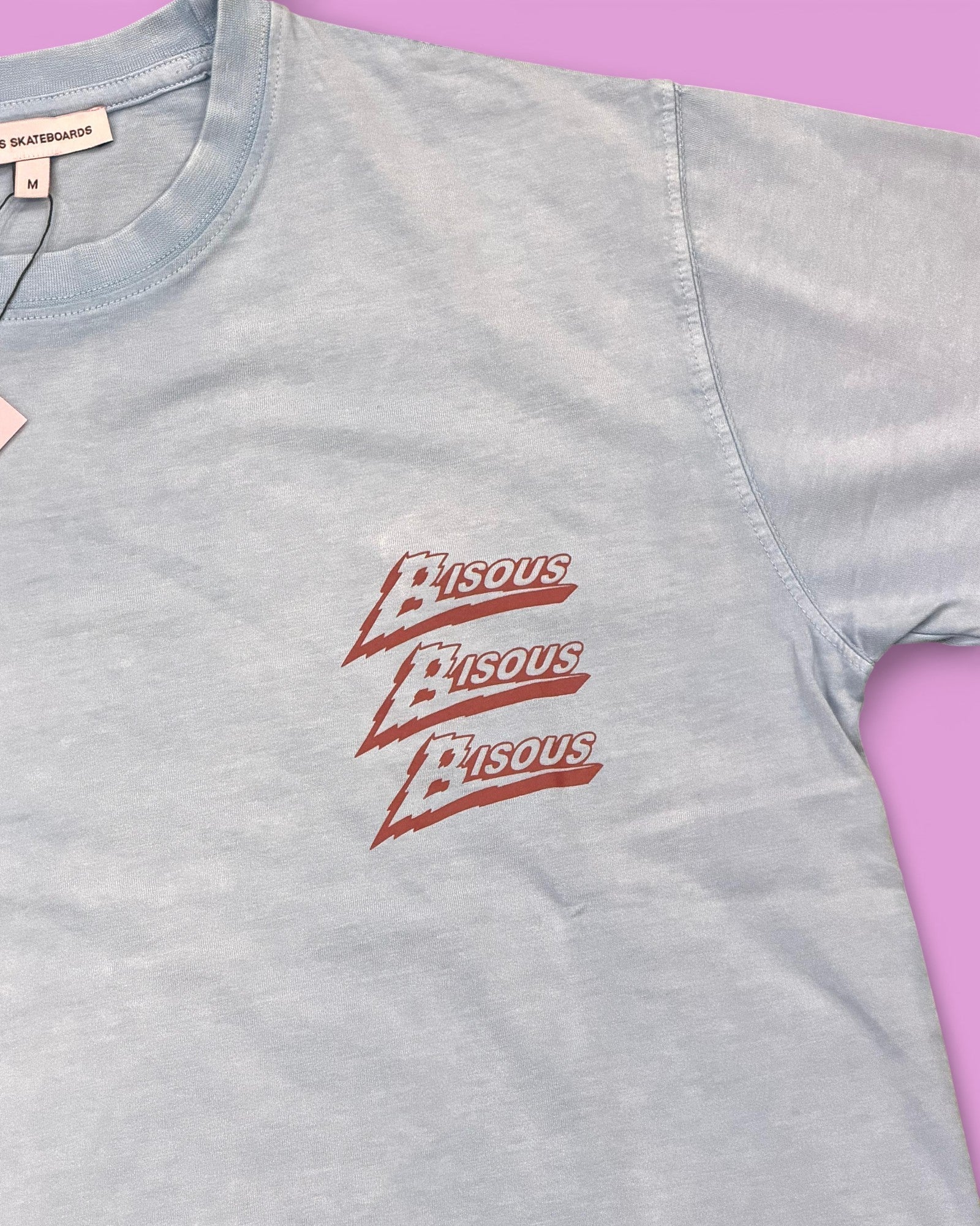 Bisous Bisous || T-Shirt Zenith - Light Blue - M' Bisous Skateboards