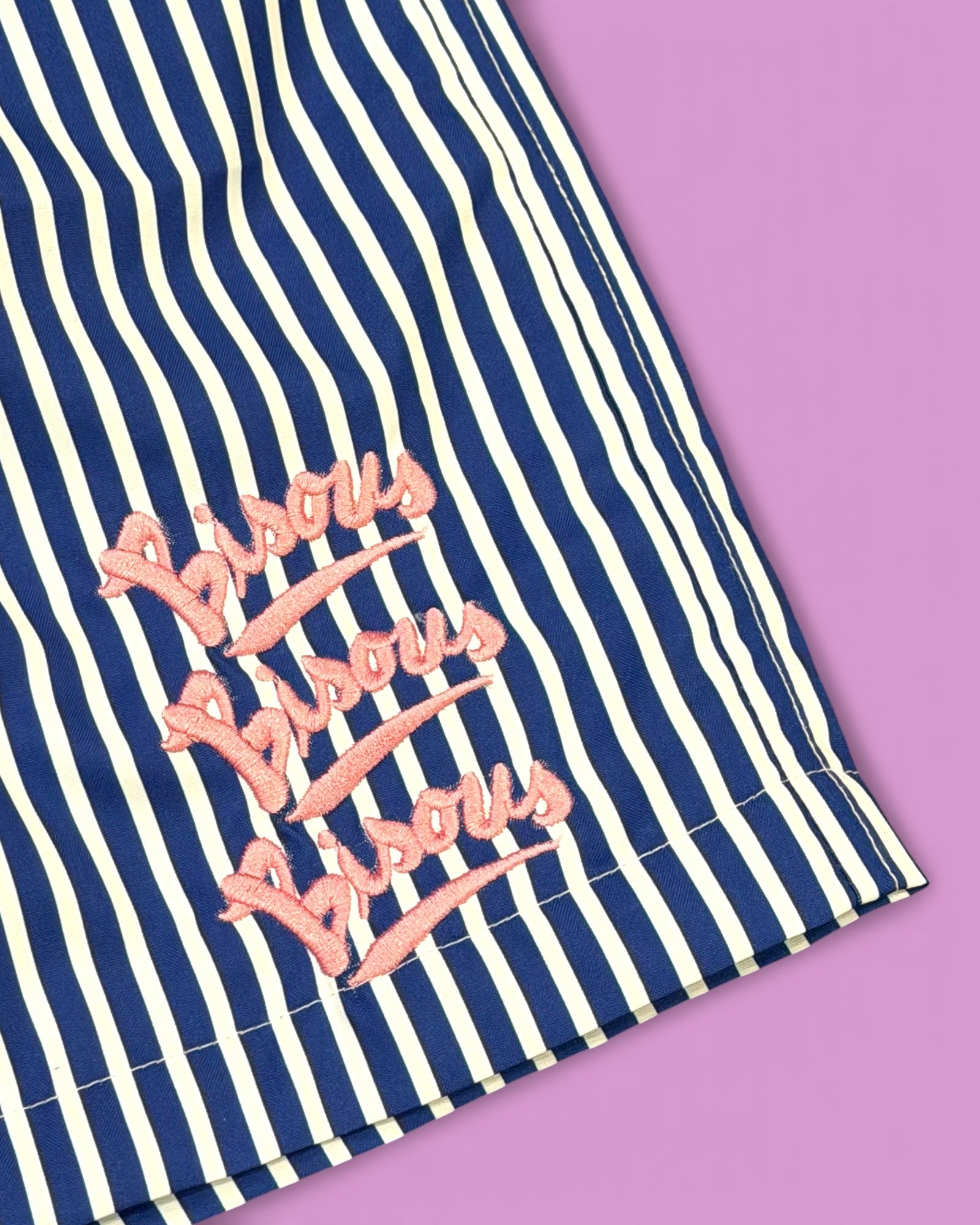 Bisous Bisous || Swimshort Gianni - Stripe Navy - M' Bisous Skateboards