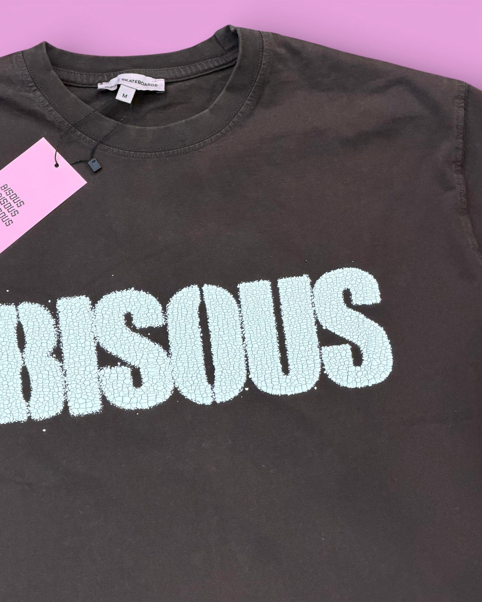 Bisous Bisous || T-shirt Pochoir Washed - Brown - M' Bisous Skateboards