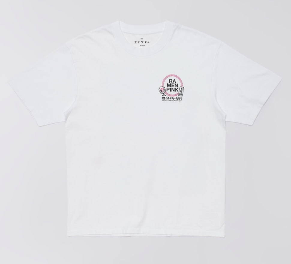 Edwin || Ramen Pink TS - White garment washed - M’ Edwin
