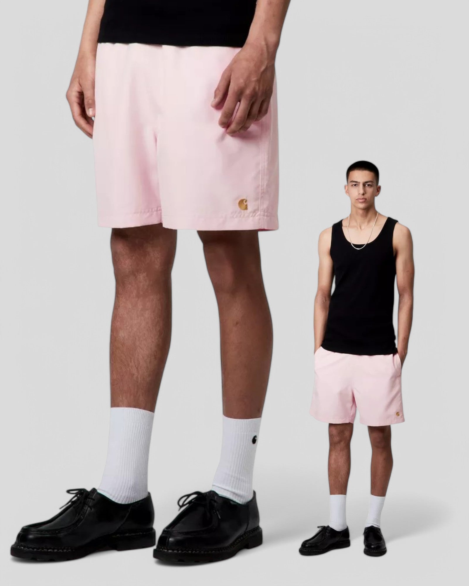 Carhartt || Chase Swim Trunks -Air Pink / Gold - M" Carhartt