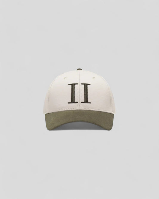 Les Deux || Baseball Cap Contrast Suede II - Desert Sand/ Forest Green Les Deux