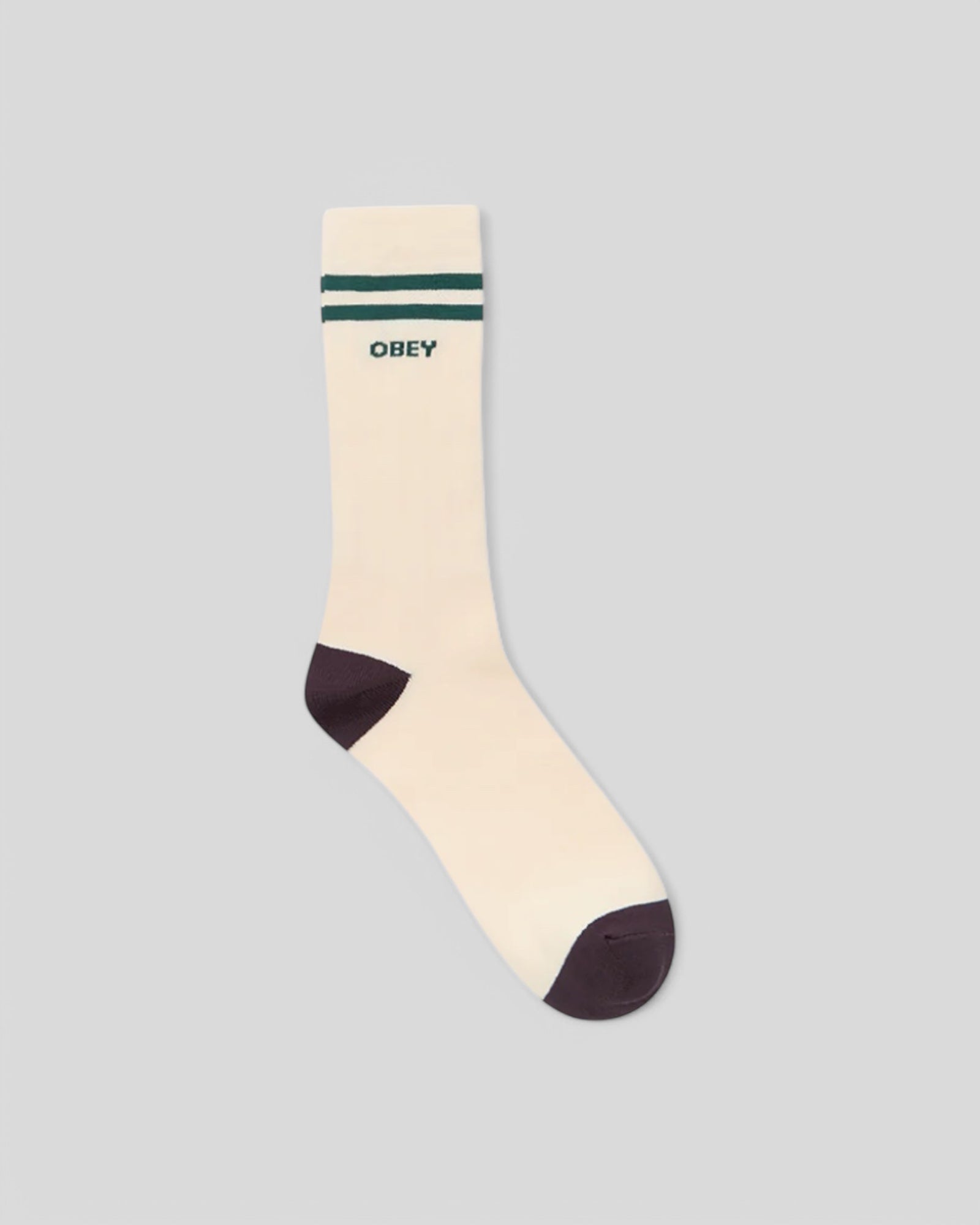 Obey || Soccer Socks - Unbleached/Green - M" Obey