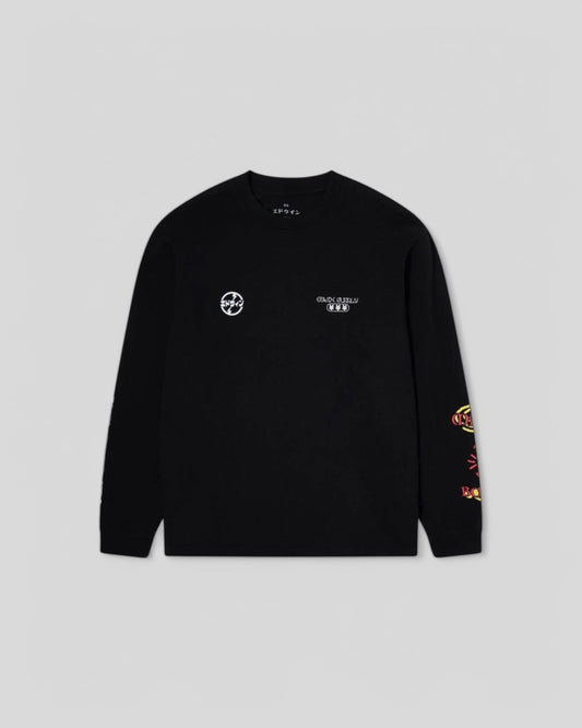Edwin || Pachinko TS LS Single Jersey - Black Garment Washed - M" Edwin