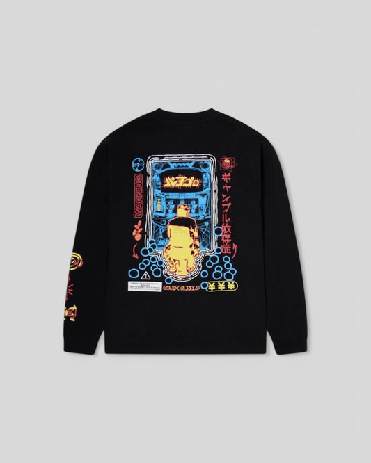 Edwin || Pachinko TS LS Single Jersey - Black Garment Washed - M" Edwin