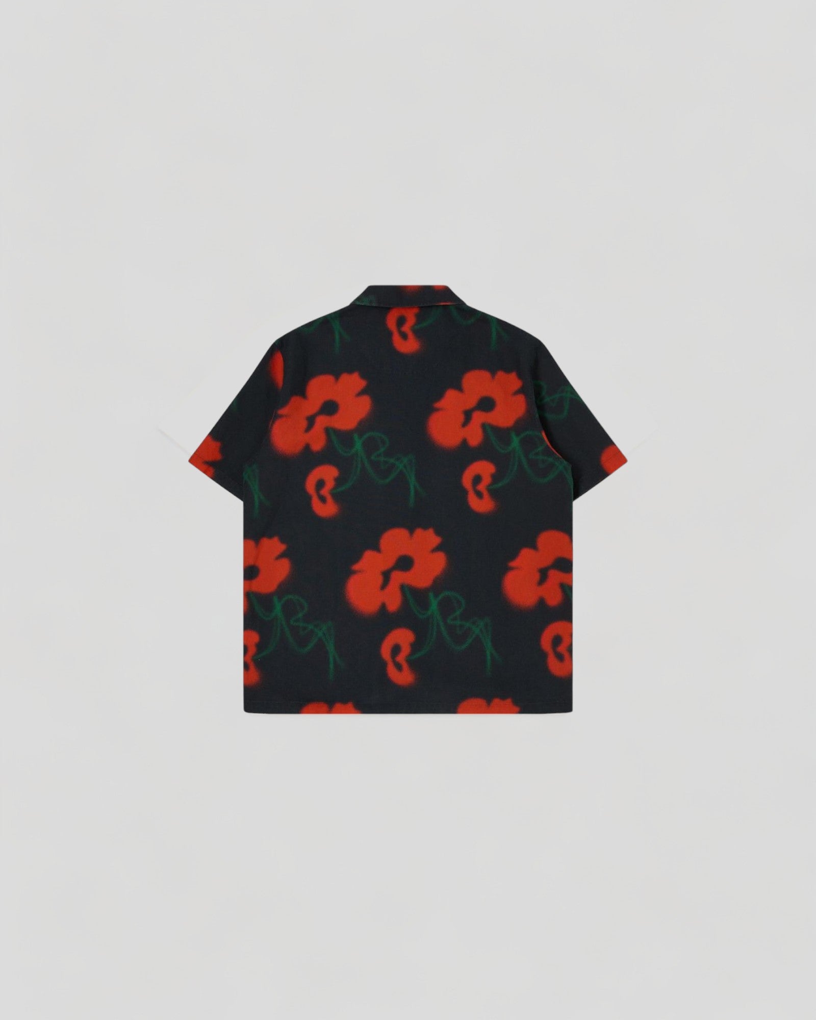 Edwin || Garden Society Shirt SS AOP Voile - Black Edwin