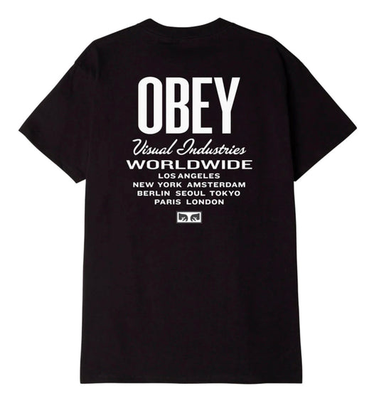 OBEY || VISUAL IND. WOLDWIDE T-SHIRT || BLACK Obey