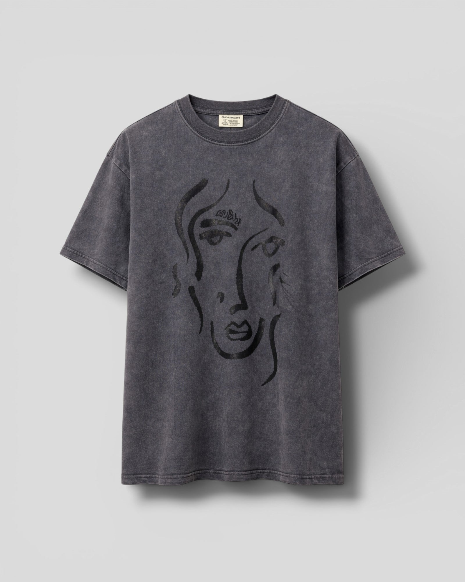Gouache || Portrait SS Tee - Whased Black Gouache
