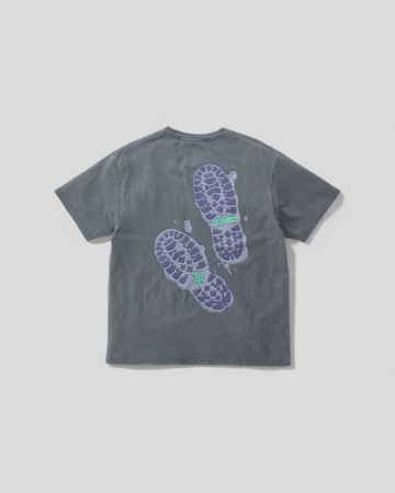Gramicci || Footprints Tee || Grey Pigment Gramicci