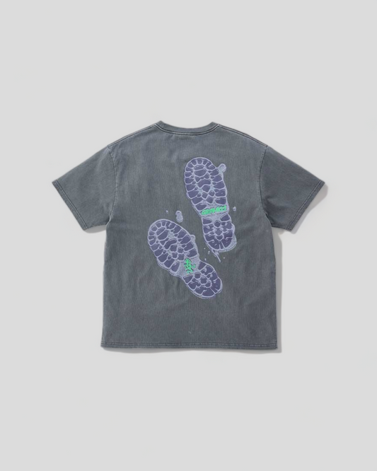 Gramicci || Footprints Tee || Grey Pigment Gramicci