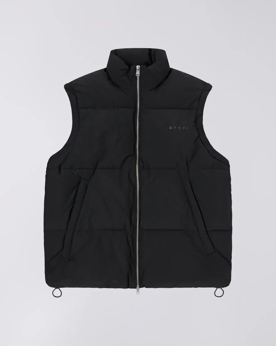 Edwin || Detachable Sleeves Puffer Olain Weave || Black Edwin