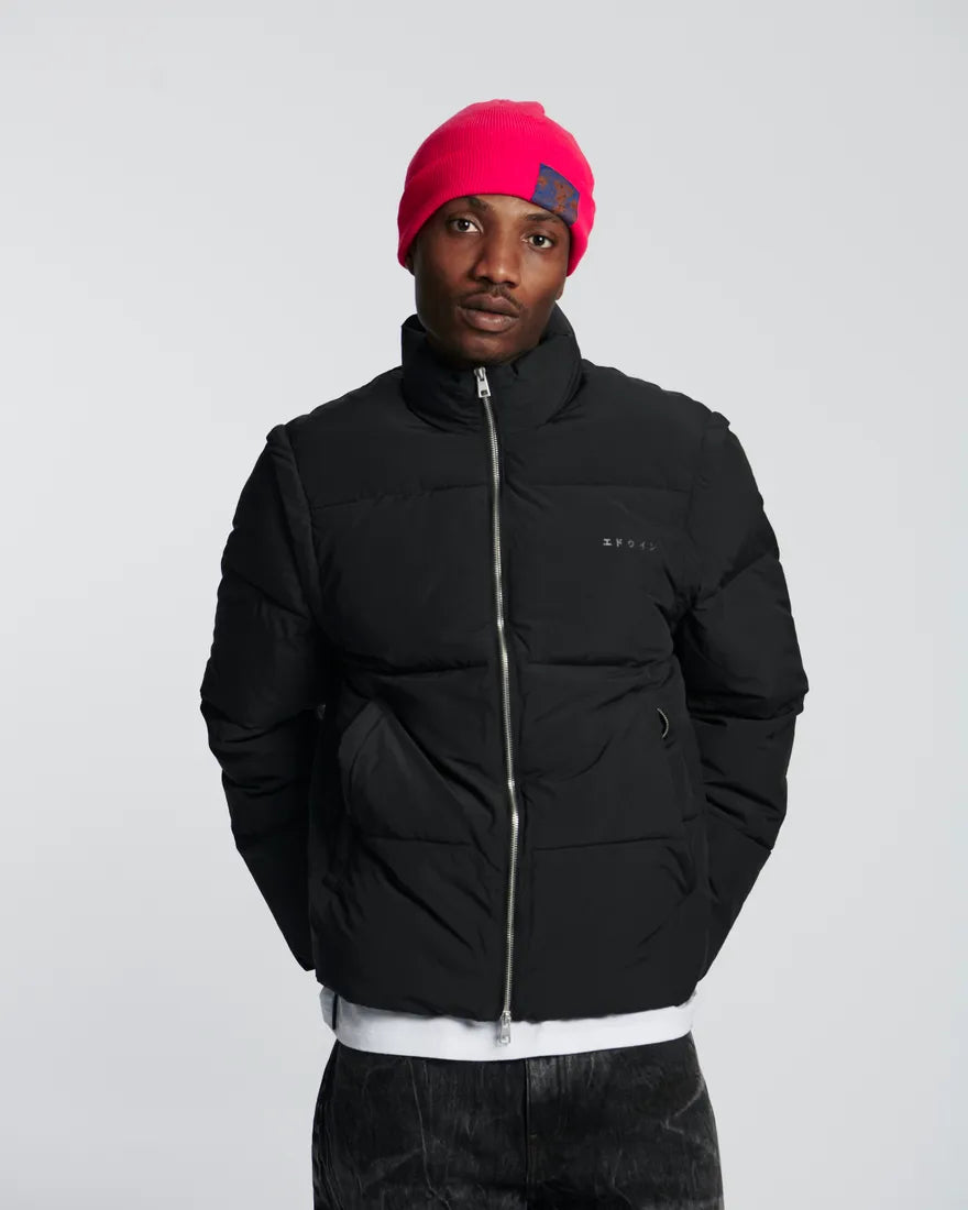 Edwin || Detachable Sleeves Puffer Olain Weave || Black Edwin