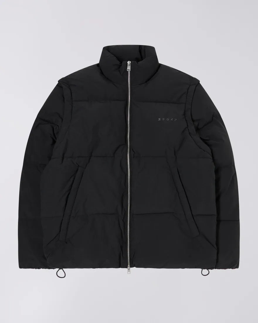 Edwin || Detachable Sleeves Puffer Olain Weave || Black Edwin