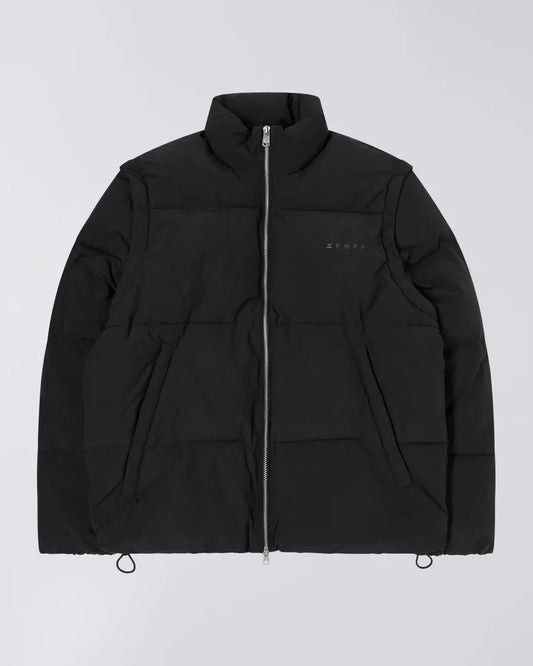 Edwin || Detachable Sleeves Puffer Olain Weave || Black Edwin
