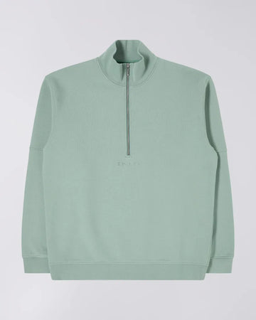 Edwin || Koji Half Zip Sweat Heavy Brushed Inside Felpa || Iceberg Green Edwin