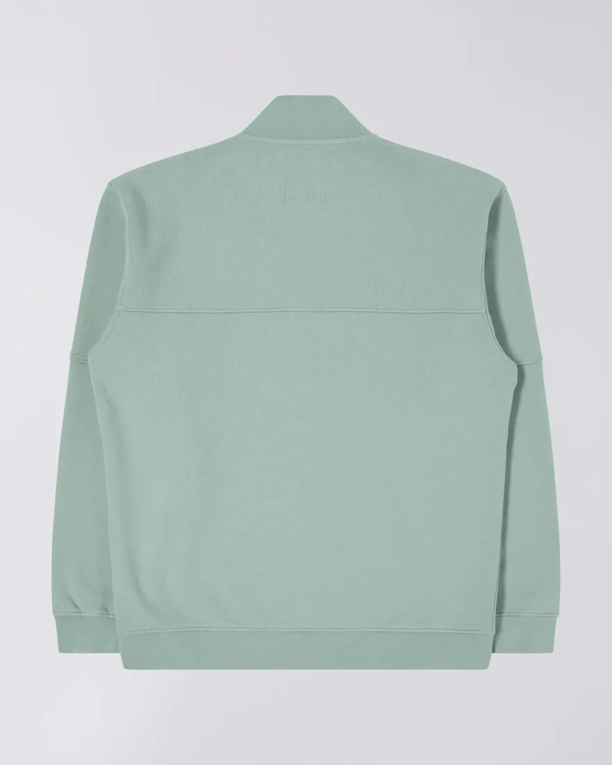 Edwin || Koji Half Zip Sweat Heavy Brushed Inside Felpa || Iceberg Green Edwin