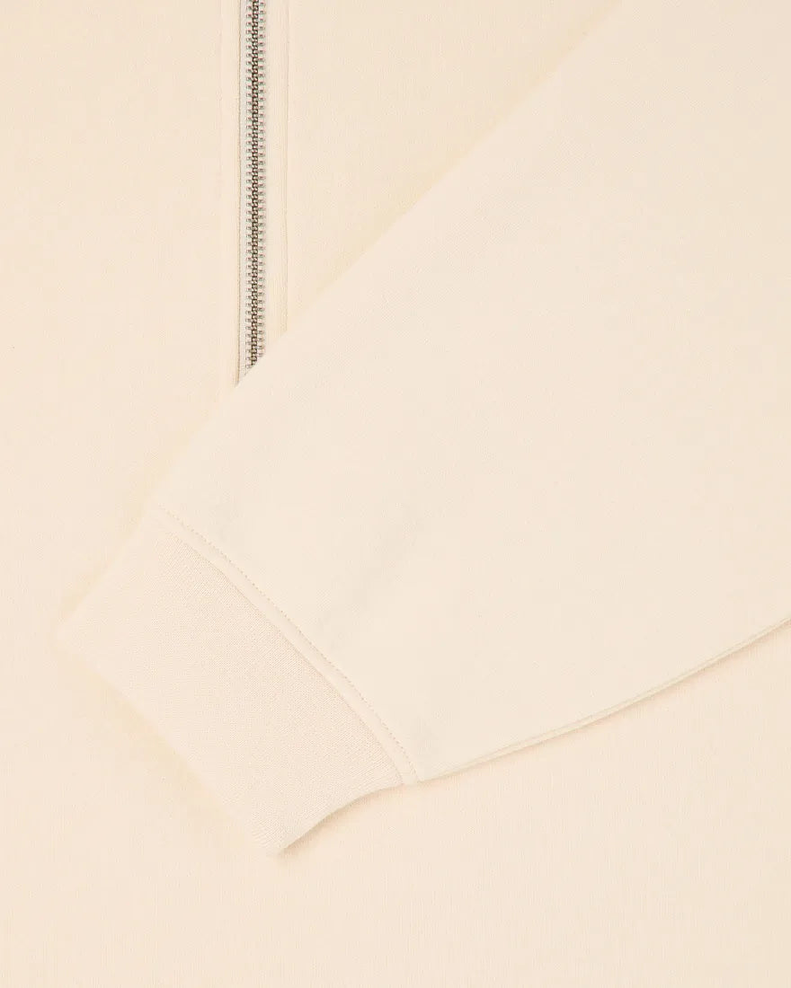 Edwin || Koji Half Zip Sweat Heavy Brushed Inside Felpa || White Cream Edwin