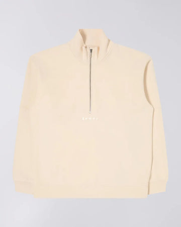 Edwin || Koji Half Zip Sweat Heavy Brushed Inside Felpa || White Cream Edwin