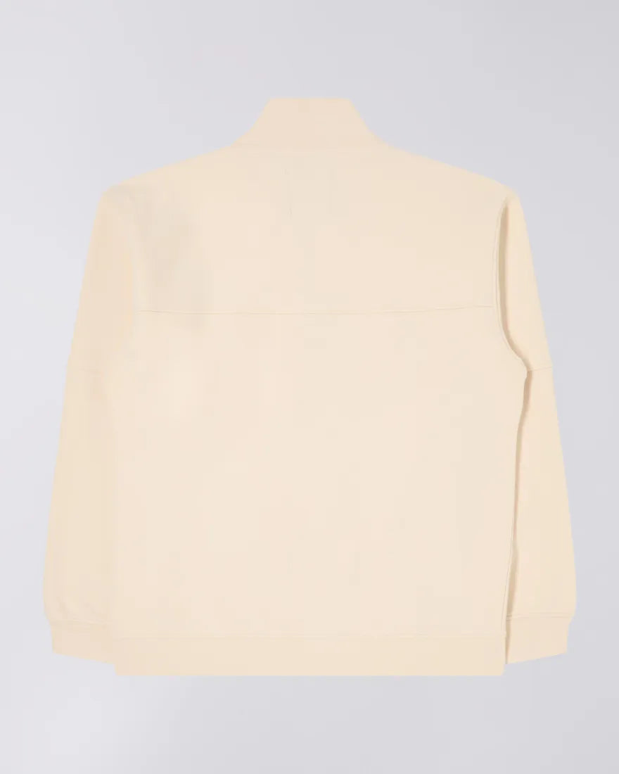 Edwin || Koji Half Zip Sweat Heavy Brushed Inside Felpa || White Cream Edwin
