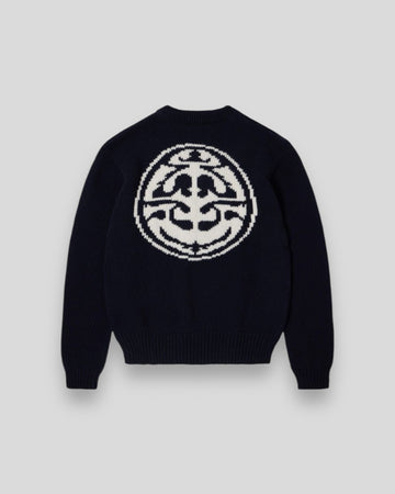 Edwin || Ellis Sweat - Navy / Off White Garment Washed - M’ Edwin