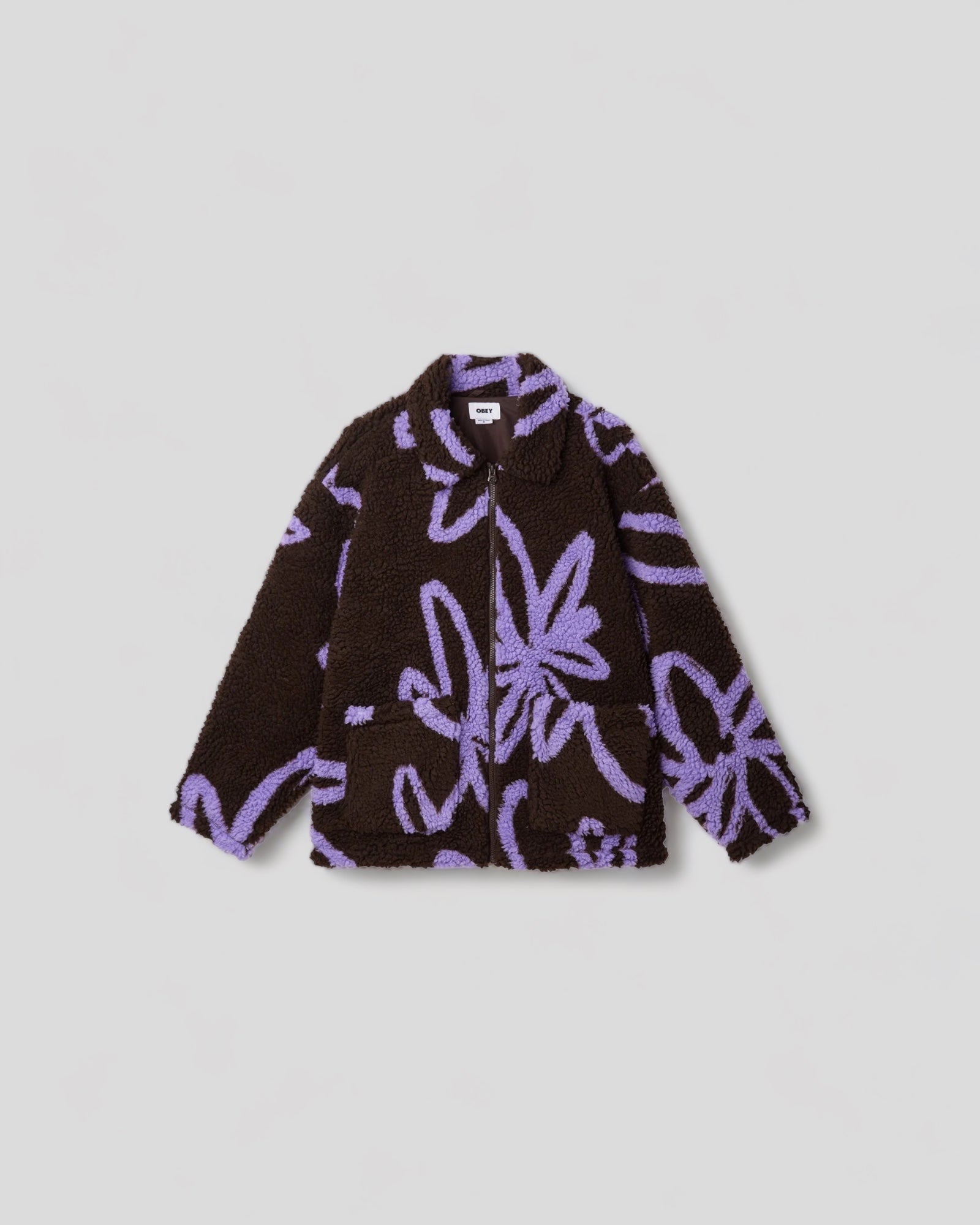 Obey || Portions Sherpa Jacket || Java Brown Multi Obey
