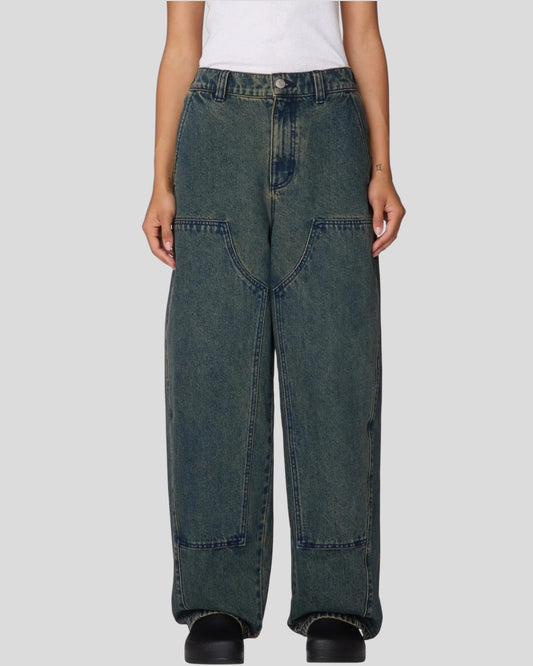 Obey || Leah III Baggy DBL Knee Denim - Yellow Tint Wash Obey