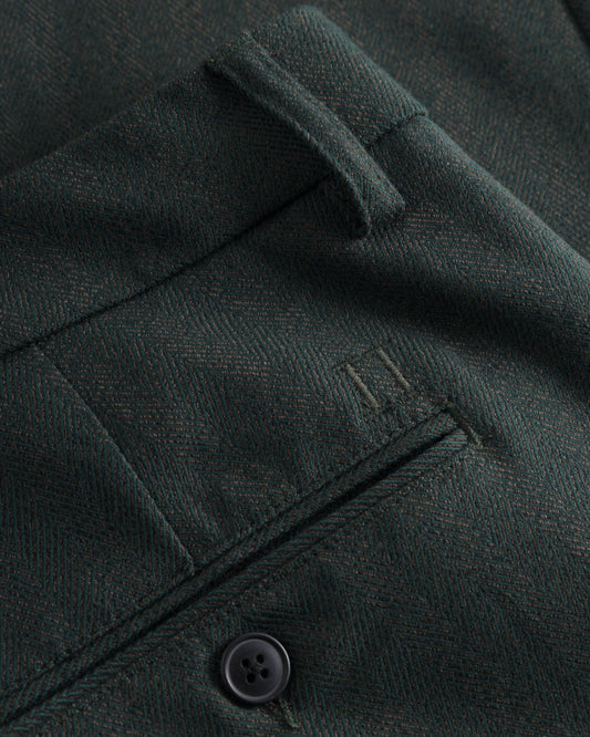 Les Deux || Como Herringbone Suit Pants - Pine Green