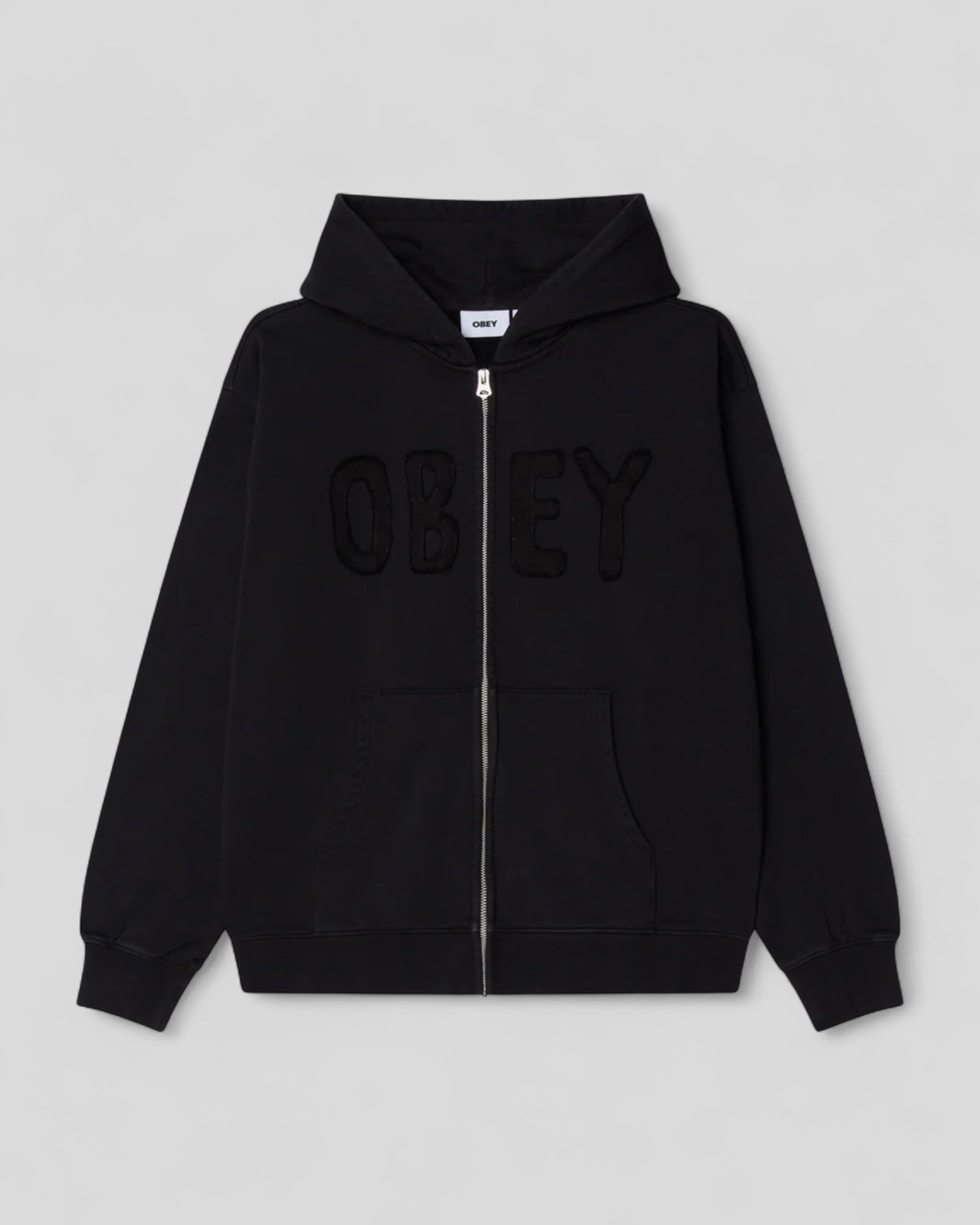 Obey || Hybrid Faded Zip Hood - Digital Black Faded Wash - M’ Obey