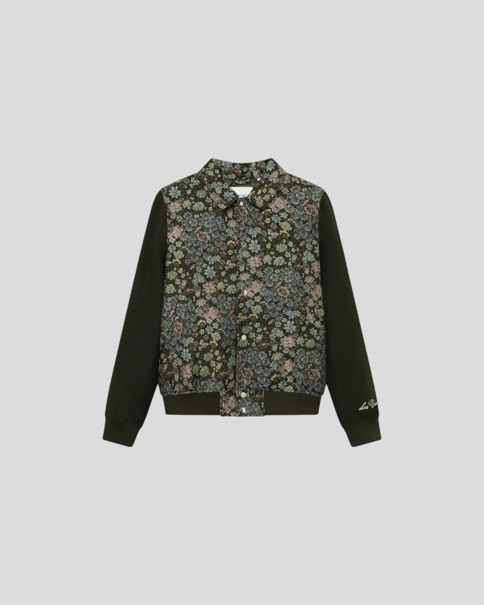 Les Deux || Noah Jacquard Varsity Jacket - Rosin/ Chive green Les Deux