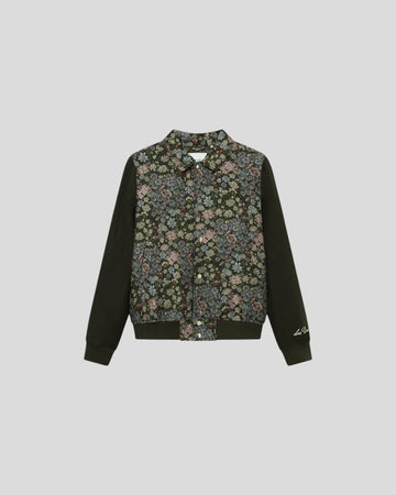 Les Deux || Noah Jacquard Varsity Jacket - Rosin/ Chive green Les Deux